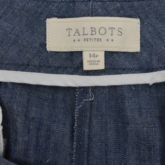 Talbots Signature Cropped Pants Womens 14P Cotton Blue - Picture 3 of 6